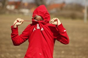 red hoodie