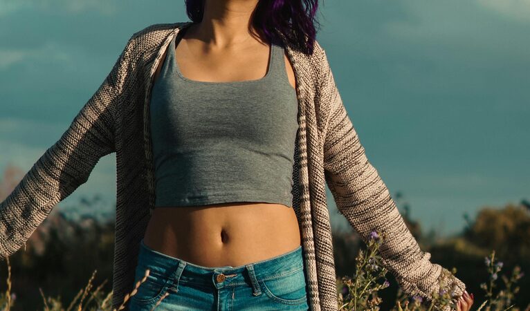 cardigan over crop top